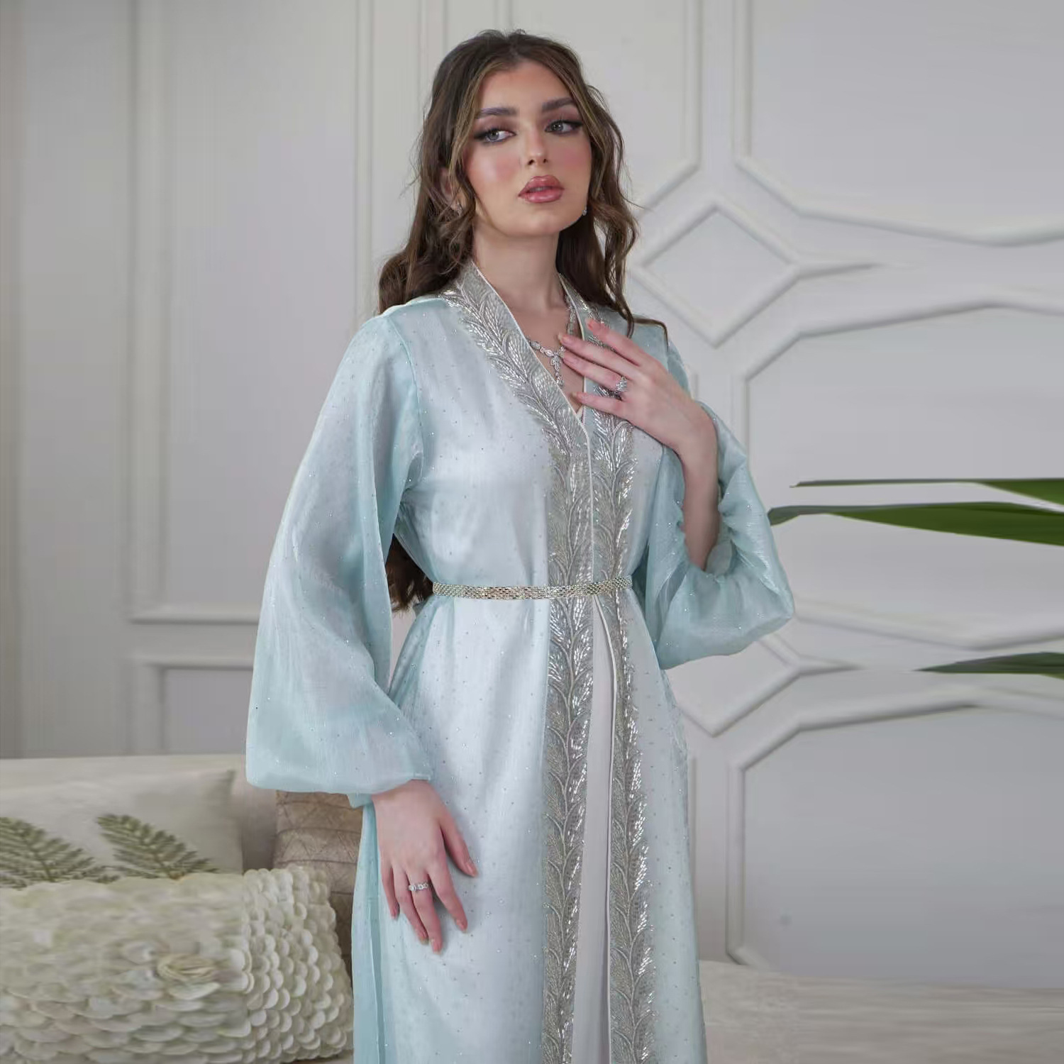عيد مبارك جلابة كيمونو سترة دب - مراجعة Embroidery Kebaya وسعره