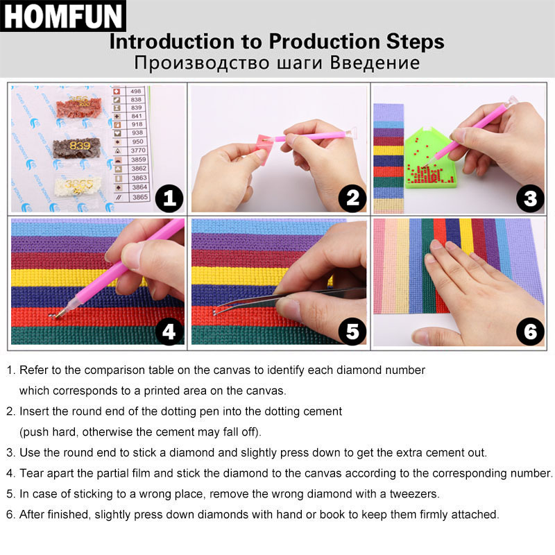 HOMFUN الفن 5D Diy بها بنفسك ا - مراجعة Embroidery Lady Bug وسعره